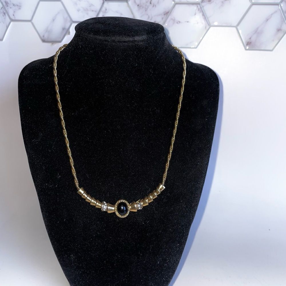 Vintage Pierre Cardin Gold and Black Necklace